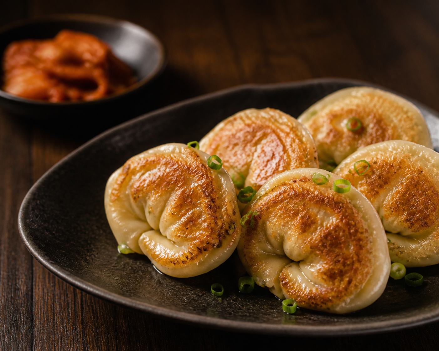 Golden pan-fried mandu