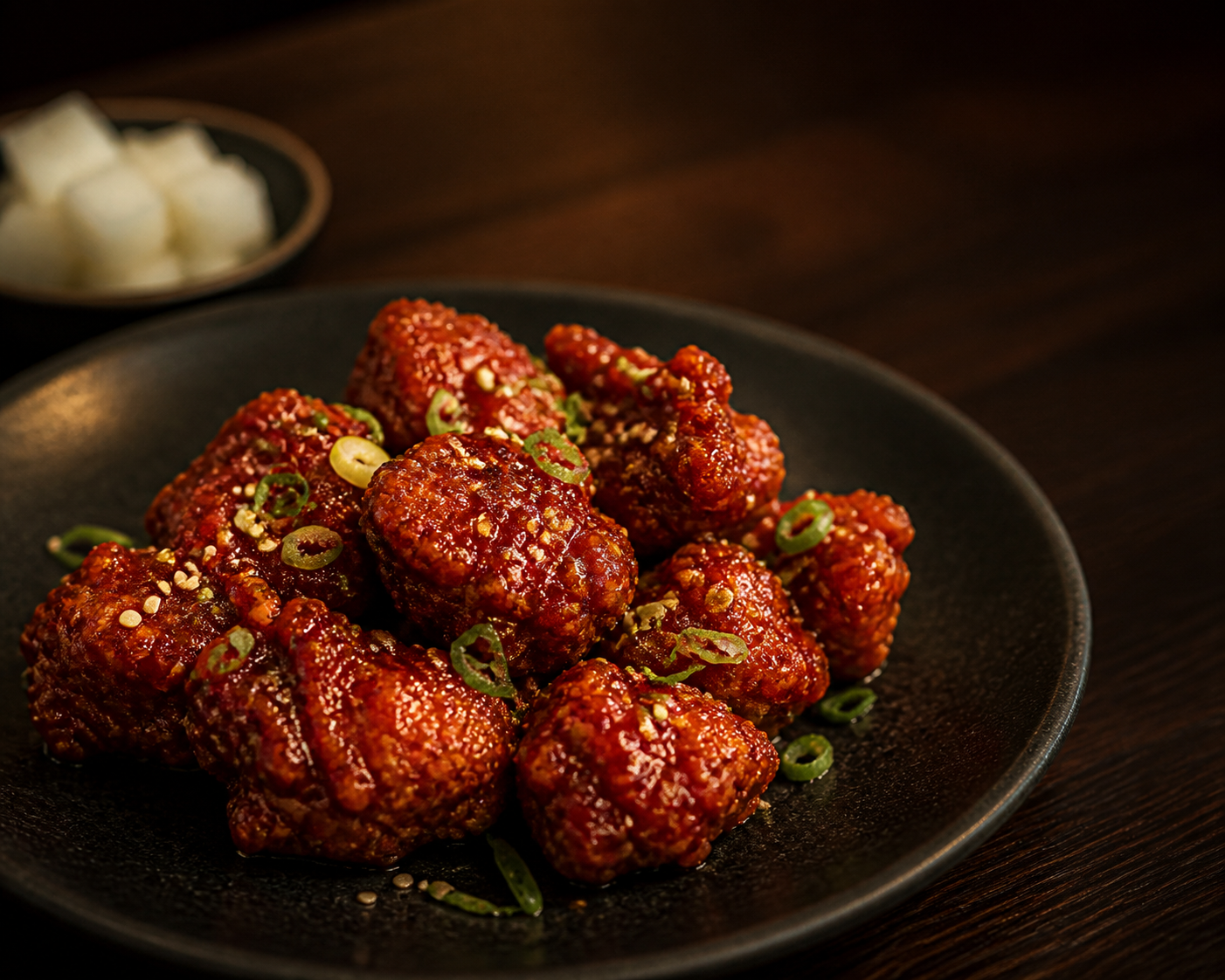 Glossy Korean fried chicken